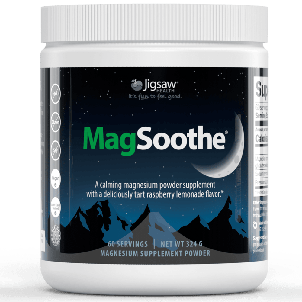 igsaw MagSoothe Tart Raspberry Lemonade magnesium powder supplement, 60 servings, calming magnesium glycinate formula