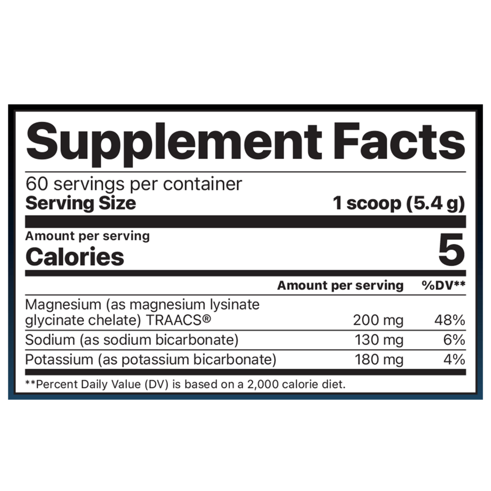 Supplement Facts for Jigsaw MagSoothe Tart Raspberry Lemonade showing 200 mg magnesium glycinate, sodium, and potassium per scoop
