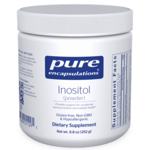 Pure Encapsulations Inositol powder dietary supplement, 252 g, supports mood, emotional wellness, and ovarian health.