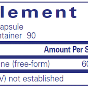 Supplement facts for Pure Encapsulations NAC showing 600 mg N-Acetyl-L-Cysteine per capsule, 90 servings per container.