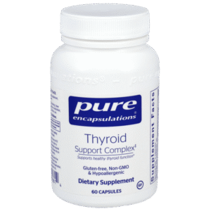 Pure Encapsulations Thyroid Support Complex supplement bottle, 60 vegetarian capsules