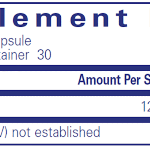 supplement facts label for pure encapsulations coq10 120 mg showing one capsule serving size and coenzyme q10 amount per serving